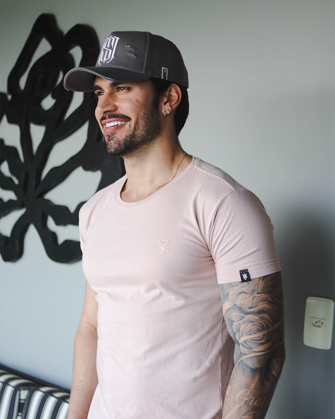 Boné Aba Curva Snapback Mr. Shelby MS-1 Destroyed Cinza