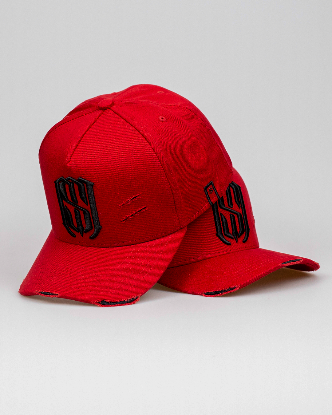 Boné Aba Curva Snapback Mr. Shelby MS-1 Destroyed Vermelho