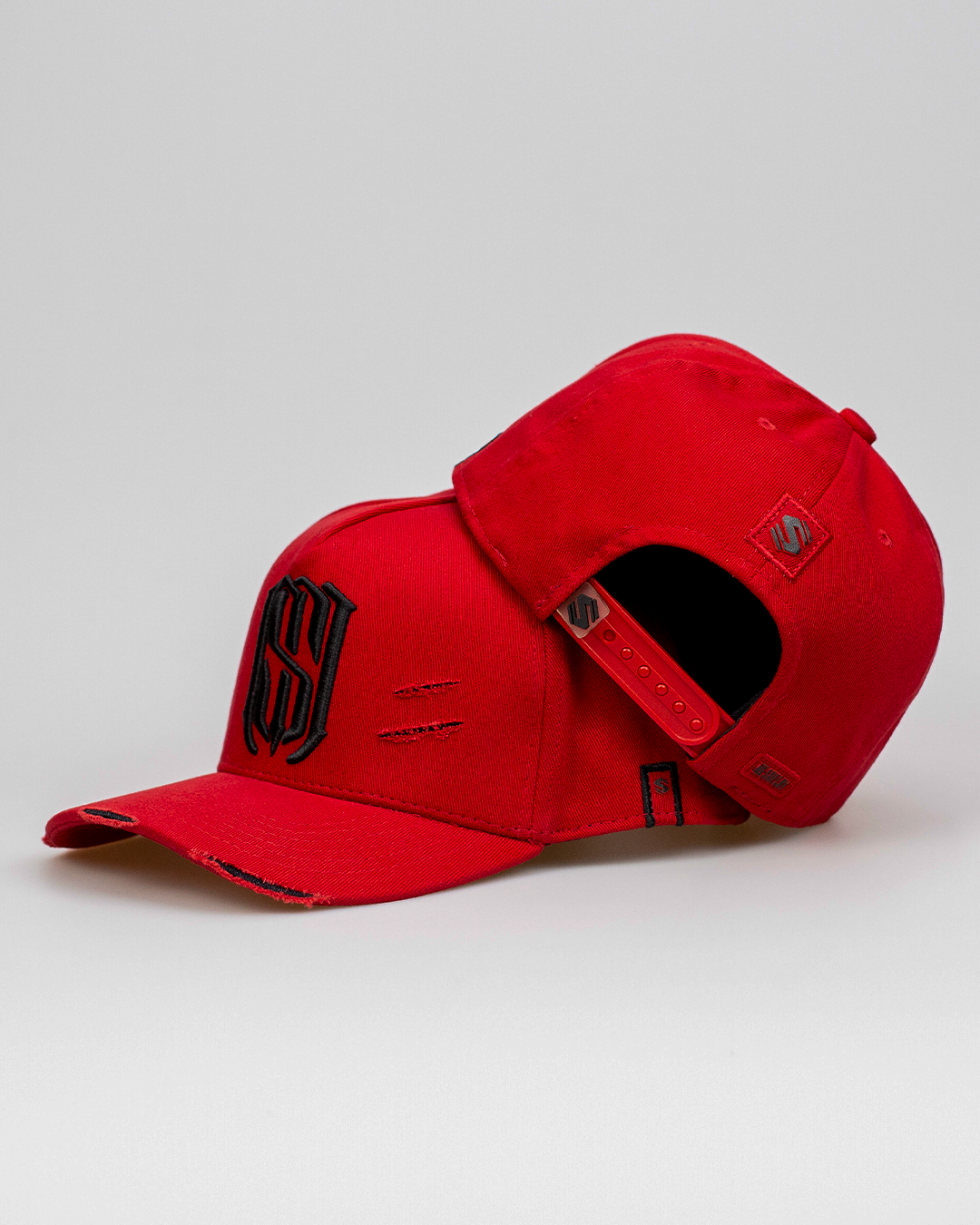 Boné Aba Curva Snapback Mr. Shelby MS-1 Destroyed Vermelho