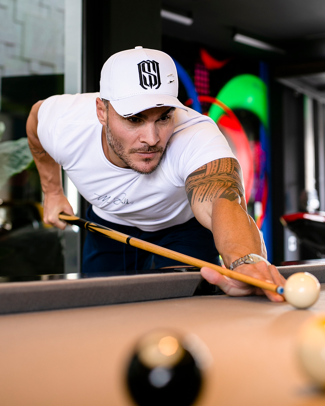 Boné Aba Curva Snapback Mr. Shelby MS-1 Destroyed Branco e Preto