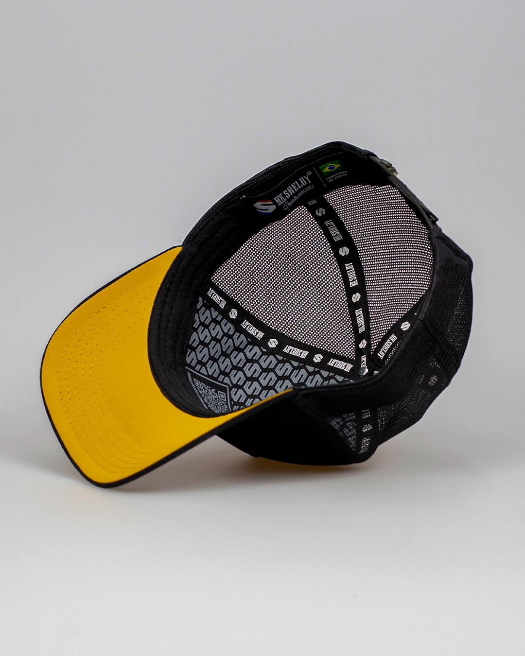 Boné Mr. Shelby Trucker Brasão Preto e Amarelo