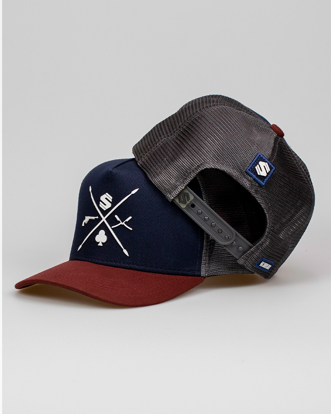 Boné Mr. Shelby Trucker TRENCH Azul Marinho - Vinho e Cinza
