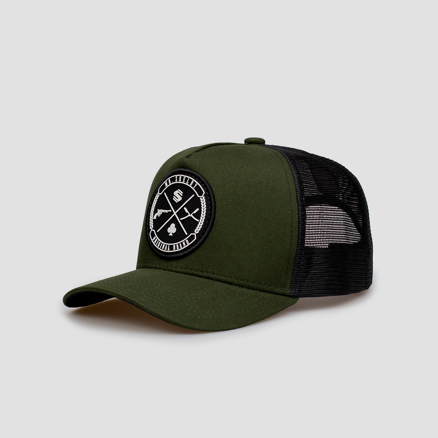 Boné Mr. Shelby Trucker Brasão Verde Escuro