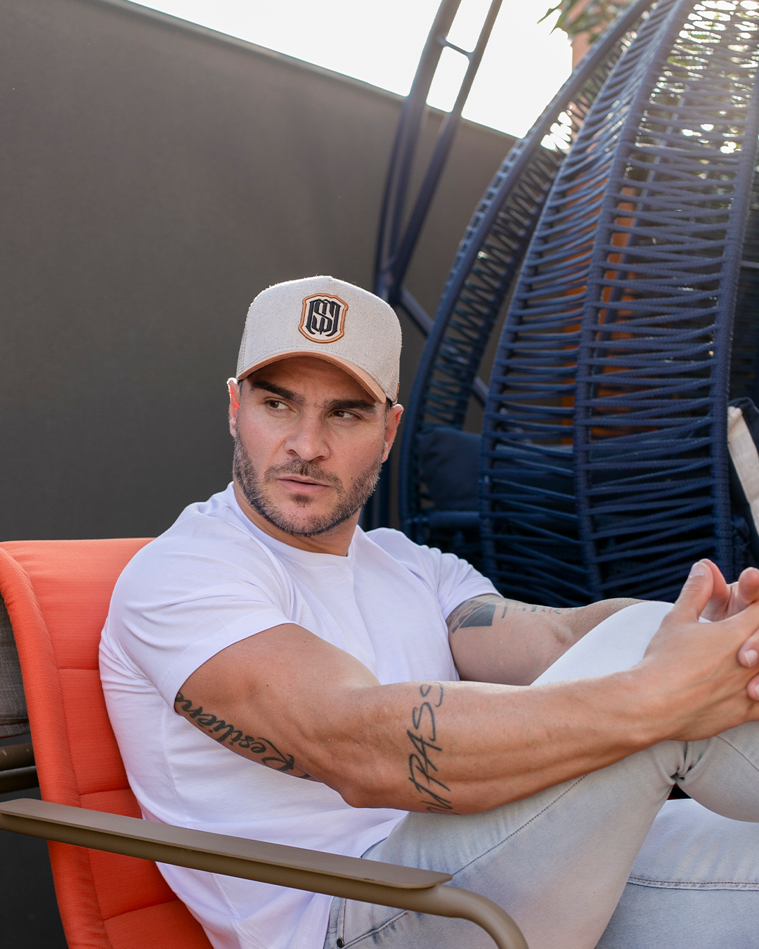 Boné Mr. Shelby Trucker MS-1 Off White e Caramelo