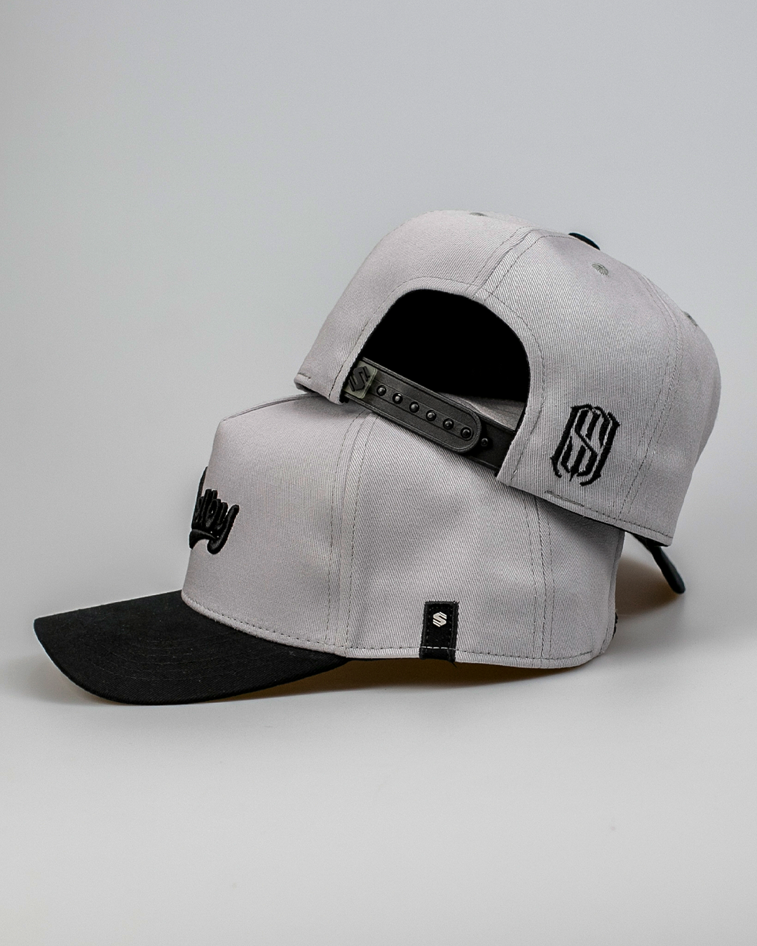 Boné Aba Curva Snapback Mr. Shelby MS-3 Cinza e Preto