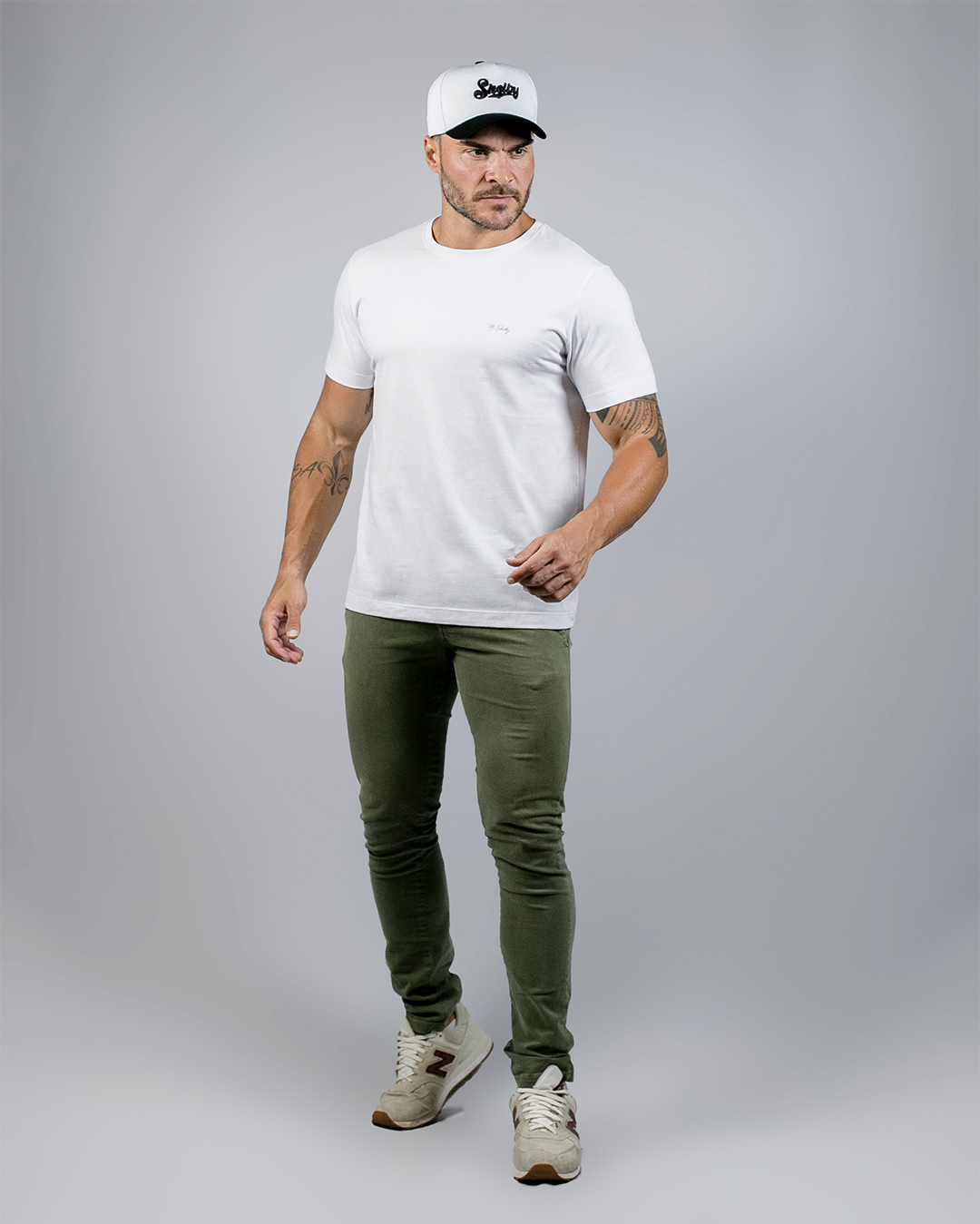 Boné Aba Curva Snapback Mr. Shelby MS-3 Branco e Preto