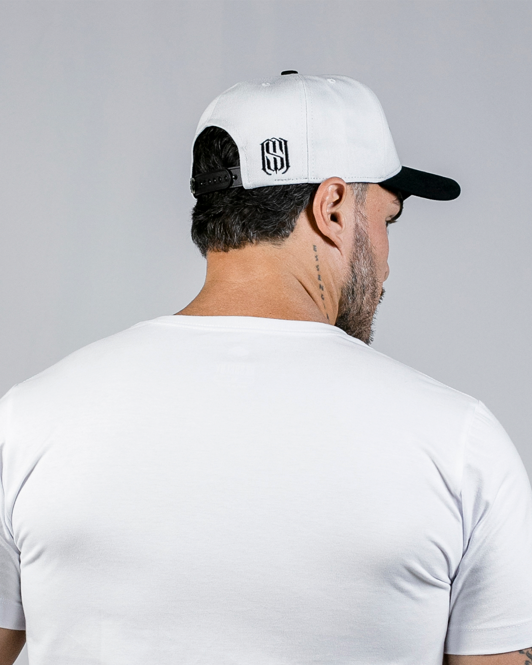 Boné Aba Curva Snapback Mr. Shelby MS-3 Branco e Preto
