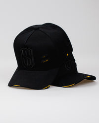 Boné Aba Curva Snapback Mr. Shelby MS-1 Destroyed Details Preto e Amarelo