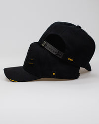 Boné Aba Curva Snapback Mr. Shelby MS-1 Destroyed Details Preto e Amarelo