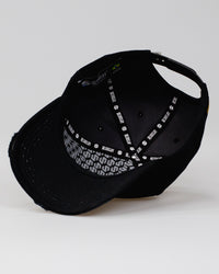 Boné Aba Curva Snapback Mr. Shelby MS-1 Destroyed Details Preto e Amarelo