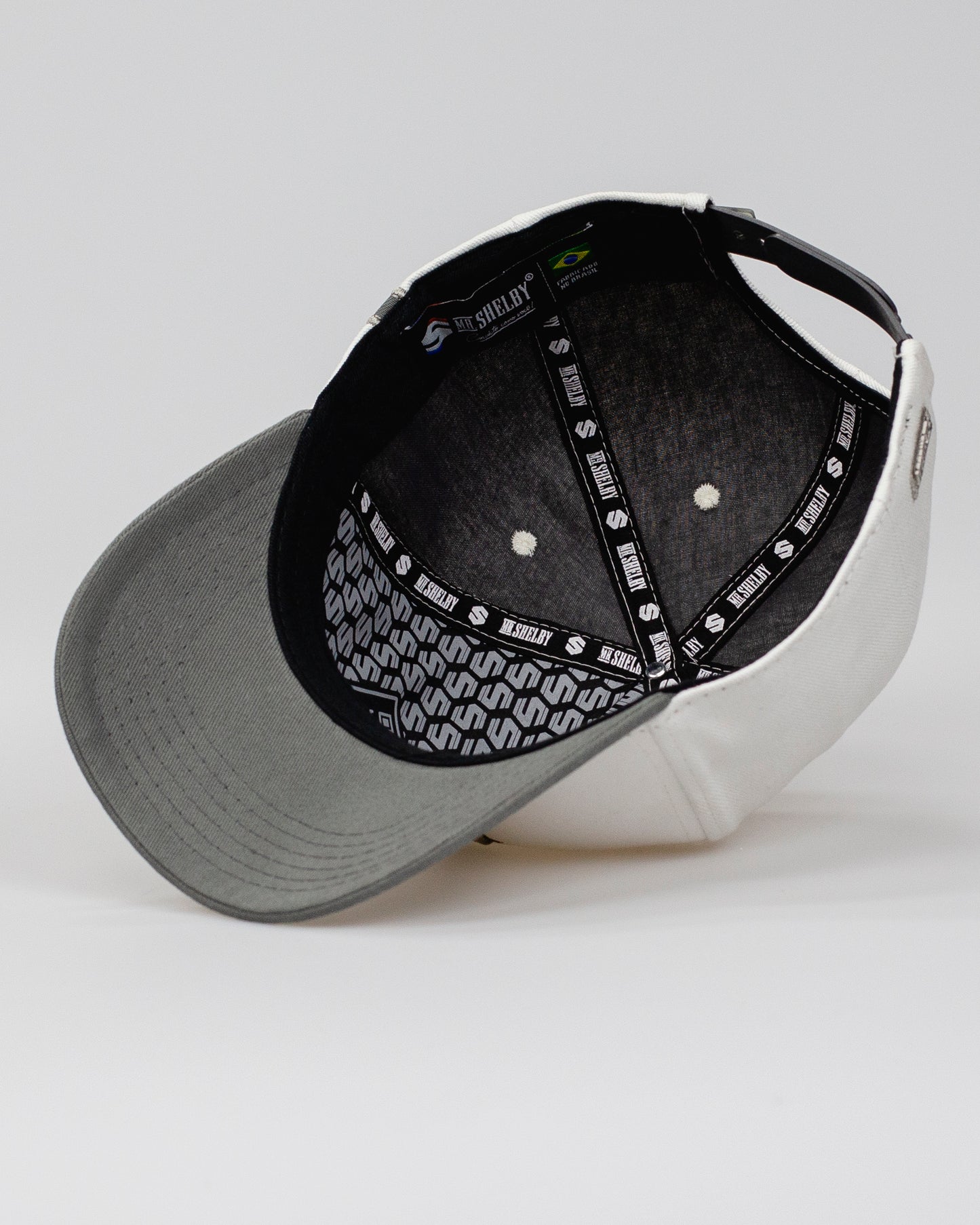 Boné Aba Curva Snapback Mr. Shelby MS-1 Off White e Cinza