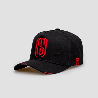 Boné Aba Curva Snapback Mr. Shelby MS-1 Preto e Vermelho