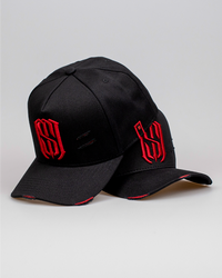 Boné Aba Curva Snapback Mr. Shelby MS-1 Preto e Vermelho
