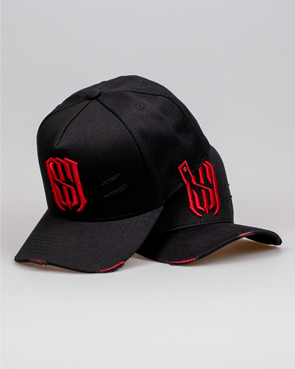 Boné Aba Curva Snapback Mr. Shelby MS-1 Preto e Vermelho