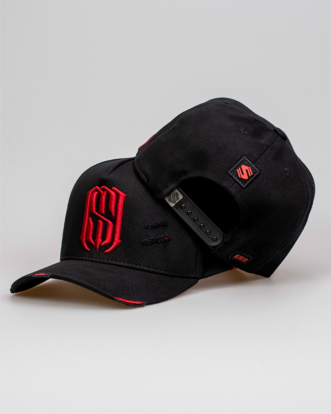 Boné Aba Curva Snapback Mr. Shelby MS-1 Preto e Vermelho