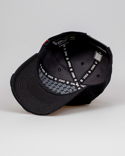 Boné Aba Curva Snapback Mr. Shelby MS-1 Preto e Vermelho