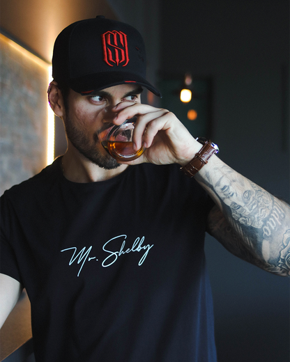 Boné Aba Curva Snapback Mr. Shelby MS-1 Preto e Vermelho
