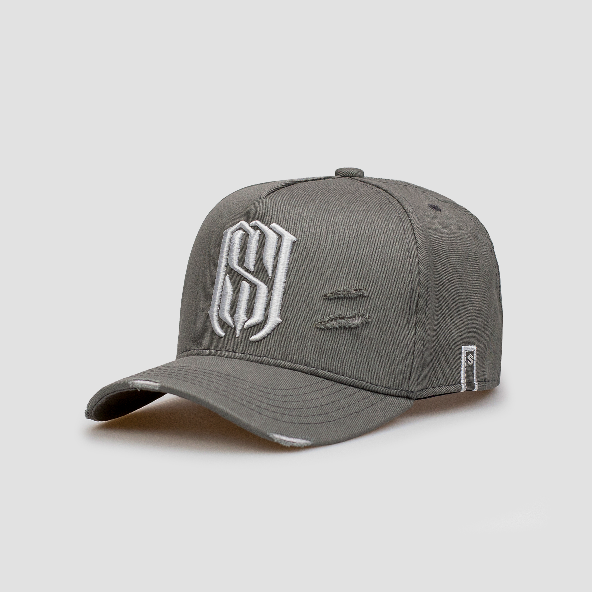 Boné Aba Curva Snapback Mr. Shelby  MS-1 Destroyed Cinza