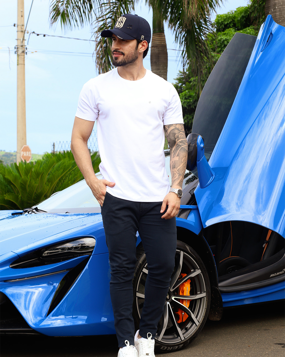 Boné Aba Curva Snapback Mr. Shelby  MS-1 Destroyed Azul