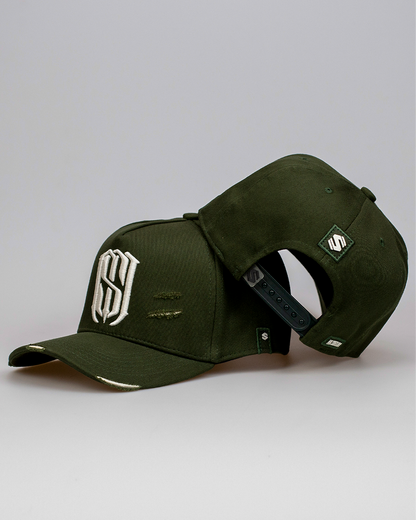 Boné Aba Curva Snapback Mr. Shelby MS-1 Destroyed Verde