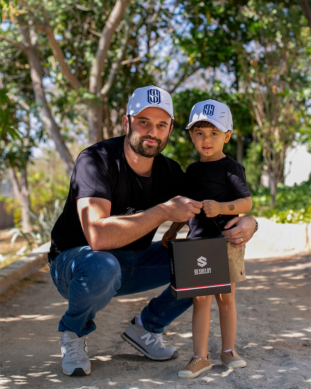 Boné Aba Curva Snapback Mr. Shelby MS-1 Destroyed Branco e Azul