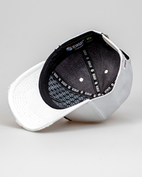 Boné Aba Curva Snapback Mr. Shelby MS-1 Destroyed Branco e Azul