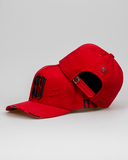 Boné Aba Curva Snapback Mr. Shelby MS-1 Destroyed Vermelho