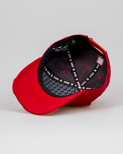Boné Aba Curva Snapback Mr. Shelby MS-1 Destroyed Vermelho