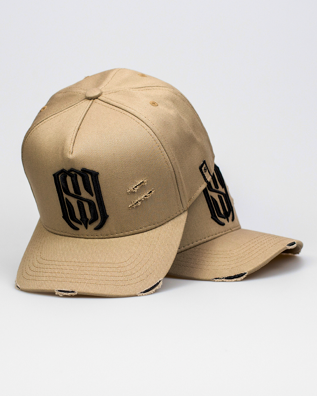 Boné Aba Curva Snapback Mr. Shelby MS-1 Destroyed Bege Preto