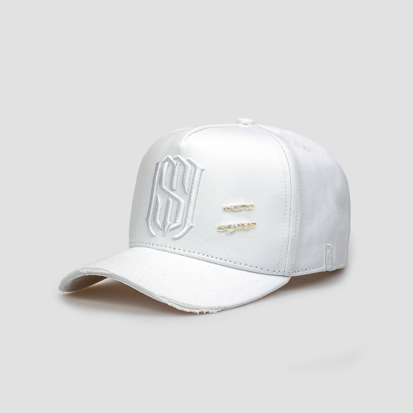 Boné Aba Curva Snapback Mr. Shelby MS-1 Destroyed All White