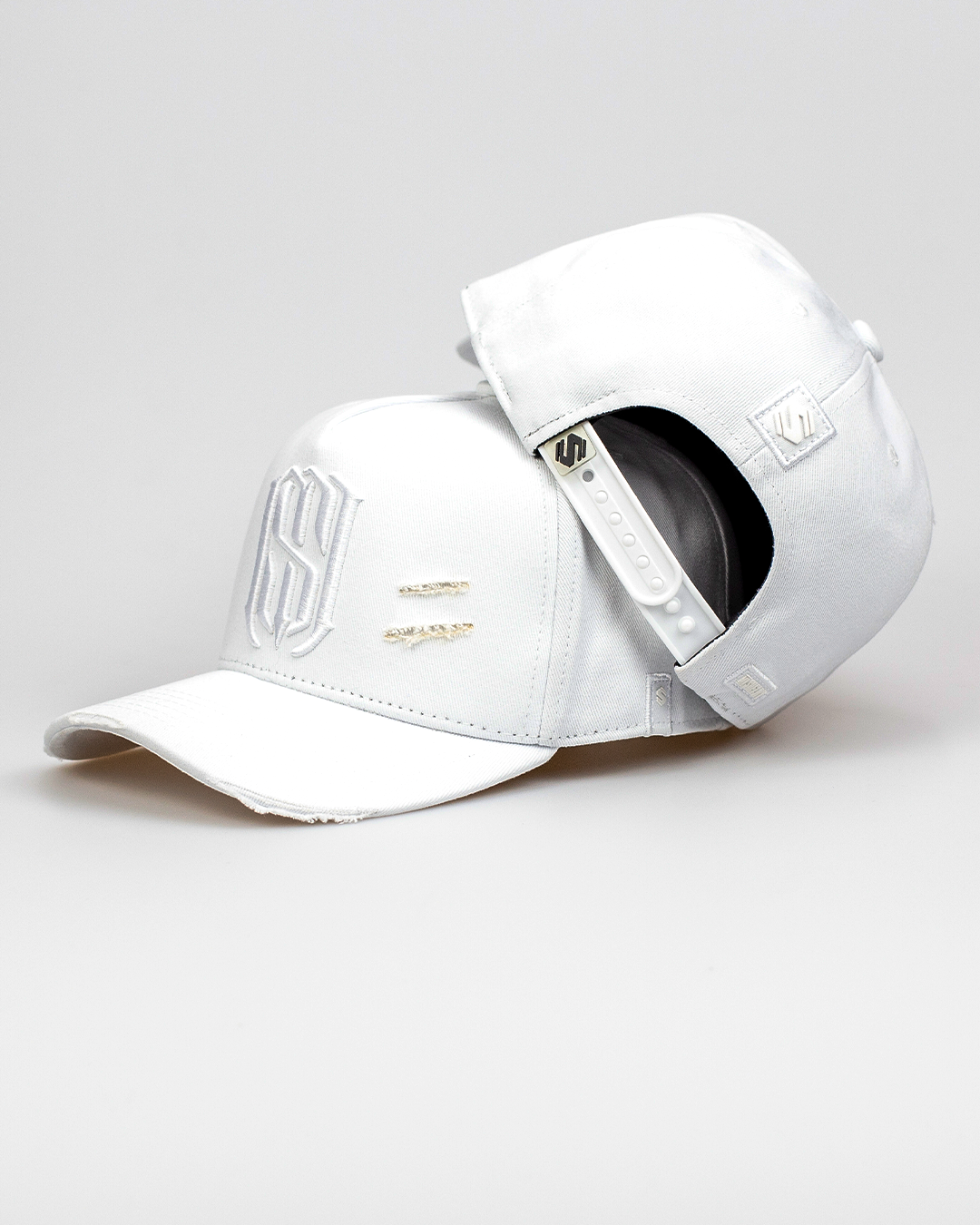 Boné Aba Curva Snapback Mr. Shelby MS-1 Destroyed All White