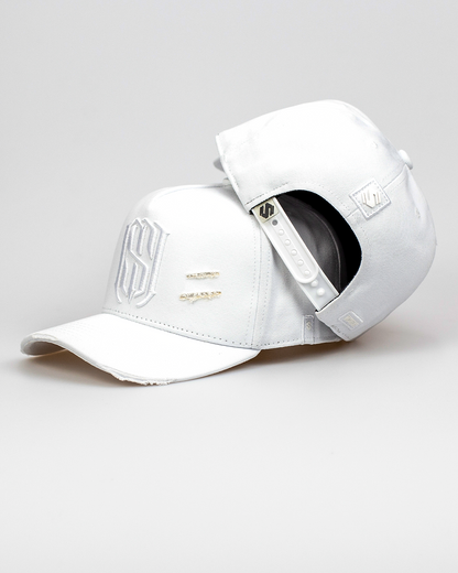 Boné Aba Curva Snapback Mr. Shelby MS-1 Destroyed All White