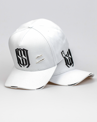 Boné Aba Curva Snapback Mr. Shelby MS-1 Destroyed  Branco e Preto