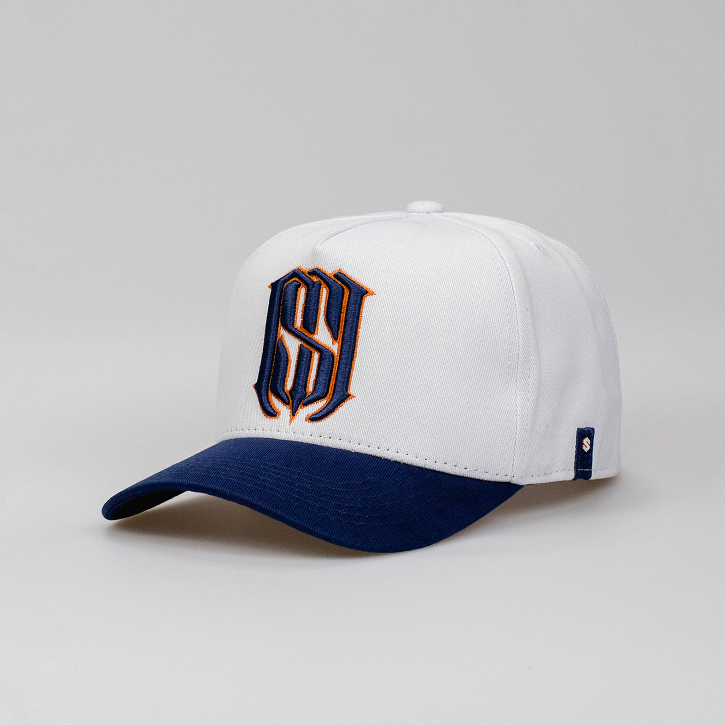 Boné Aba Curva Snapback Mr. Shelby MS-1 Branco e Azul