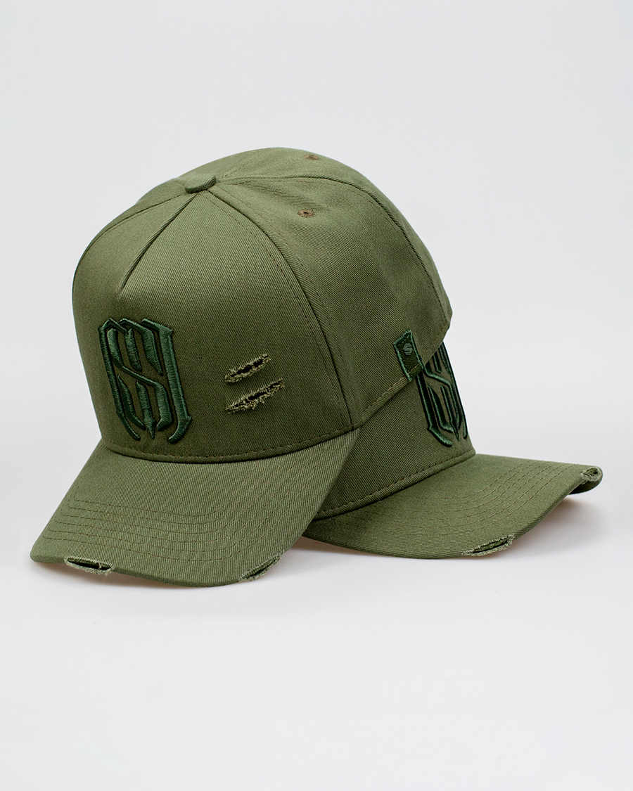 Boné Aba Curva Snapback Mr. Shelby MS-1 Destroyed Details Verde
