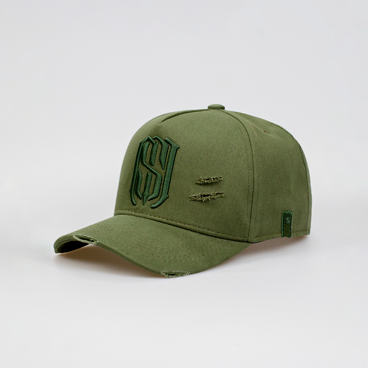 Boné Aba Curva Snapback Mr. Shelby MS-1 Destroyed Details Verde