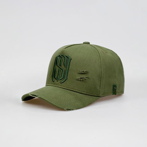 Boné Aba Curva Snapback Mr. Shelby MS-1 Destroyed Details Verde