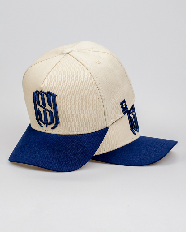 Boné Aba Curva Snapback Mr. Shelby MS-1 Bege e Azul