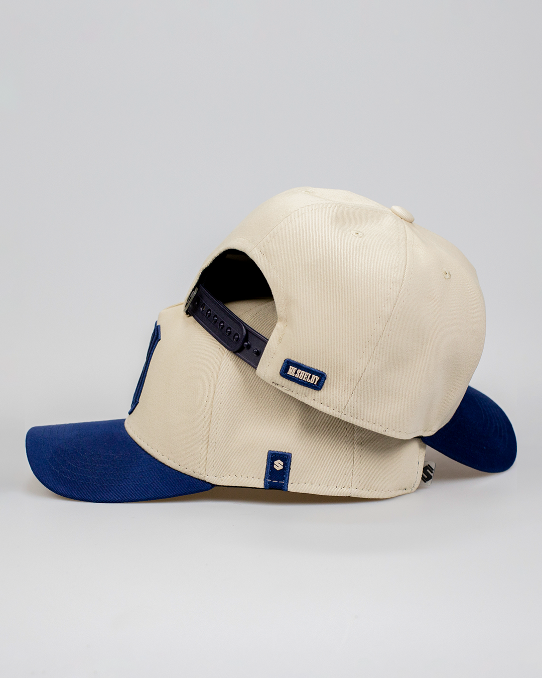 Boné Aba Curva Snapback Mr. Shelby MS-1 Bege e Azul