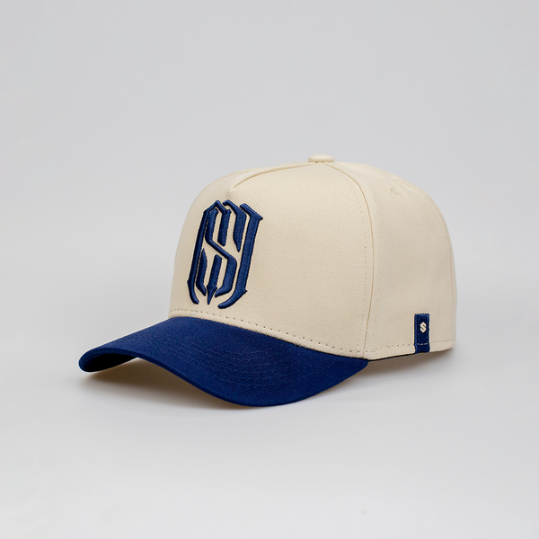 Boné Aba Curva Snapback Mr. Shelby MS-1 Bege e Azul