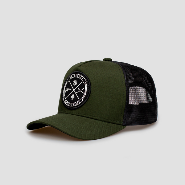 Boné Mr. Shelby Trucker Brasão Verde Escuro