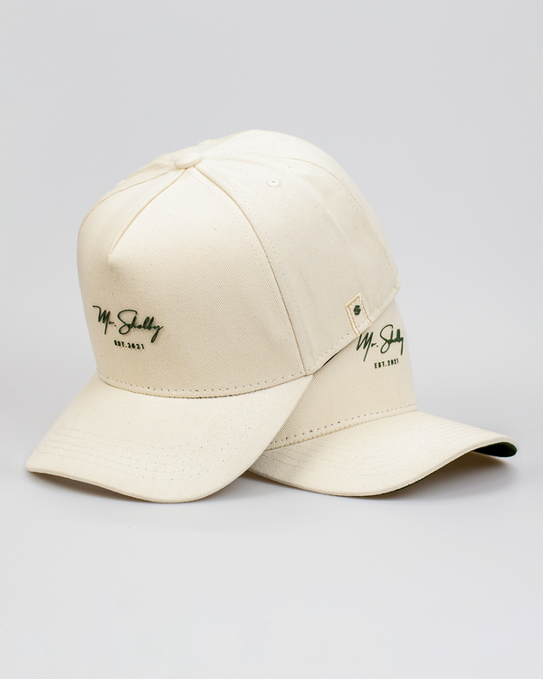 Boné Aba Curva Snapback Mr. Shelby Signature Off White e Verde