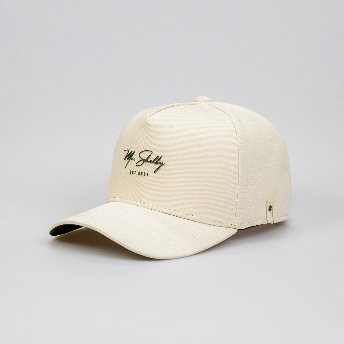 Boné Aba Curva Snapback Mr. Shelby Signature Off White e Verde
