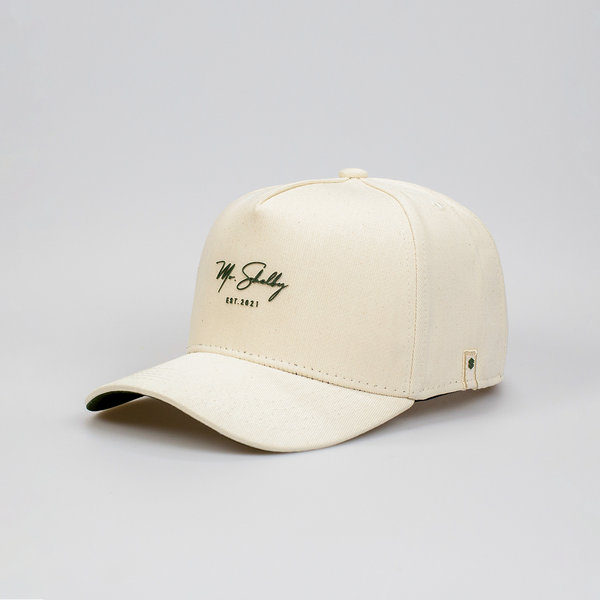 Boné Aba Curva Snapback Mr. Shelby Signature Off White e Verde