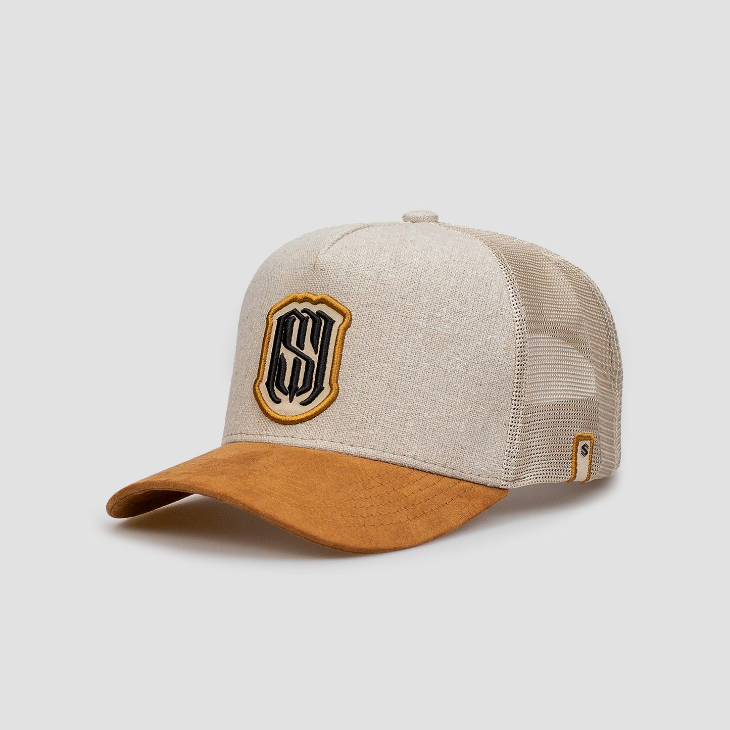 Boné Mr. Shelby Trucker MS-1 Off White e Caramelo