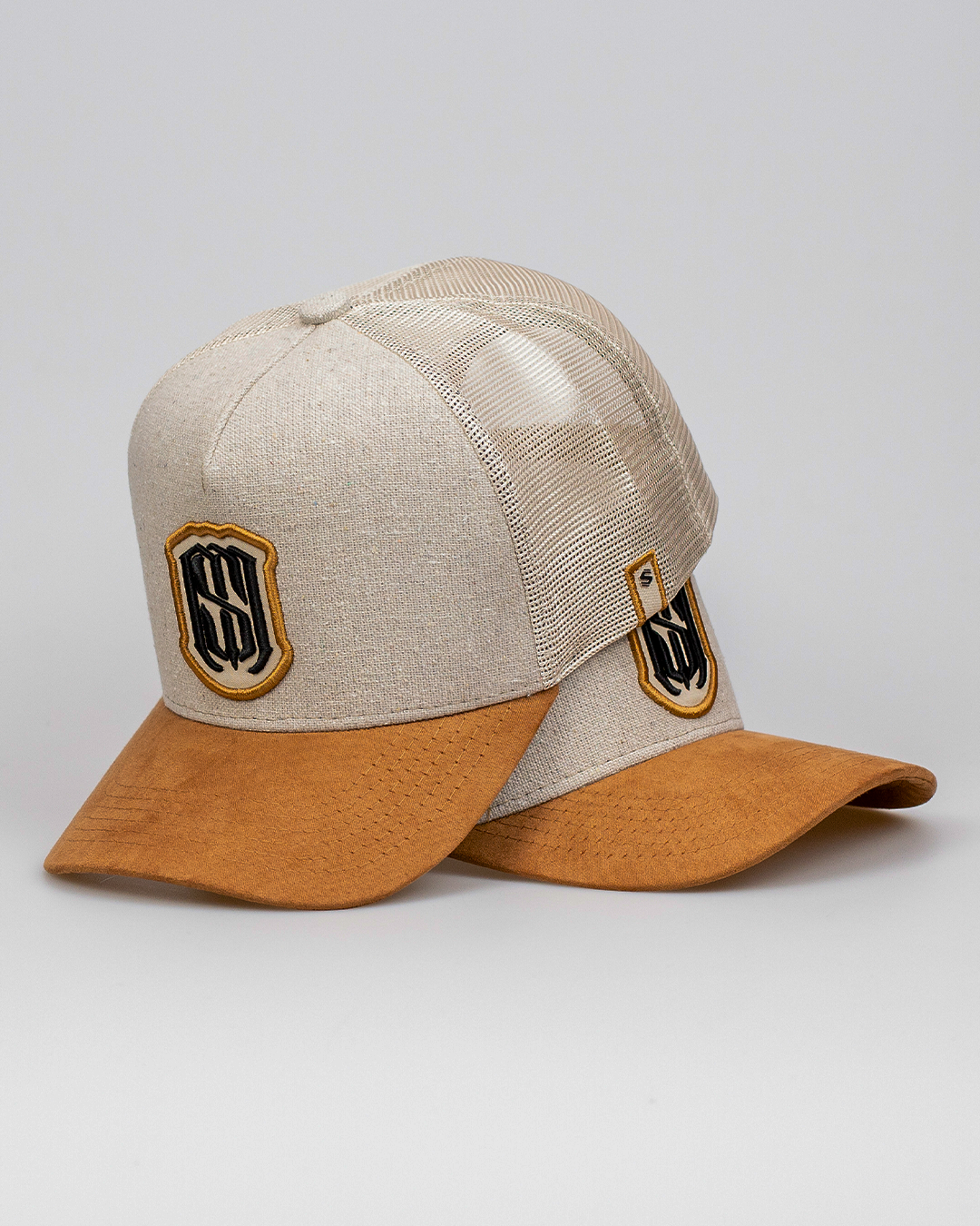 Boné Mr. Shelby Trucker MS-1 Off White e Caramelo