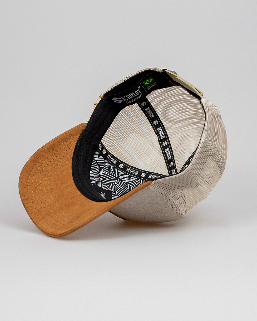 Boné Mr. Shelby Trucker MS-1 Off White e Caramelo