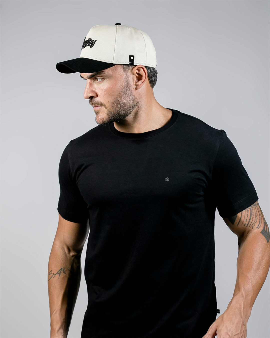 Boné Aba Curva Snapback Mr. Shelby MS-3 Bege e Preto