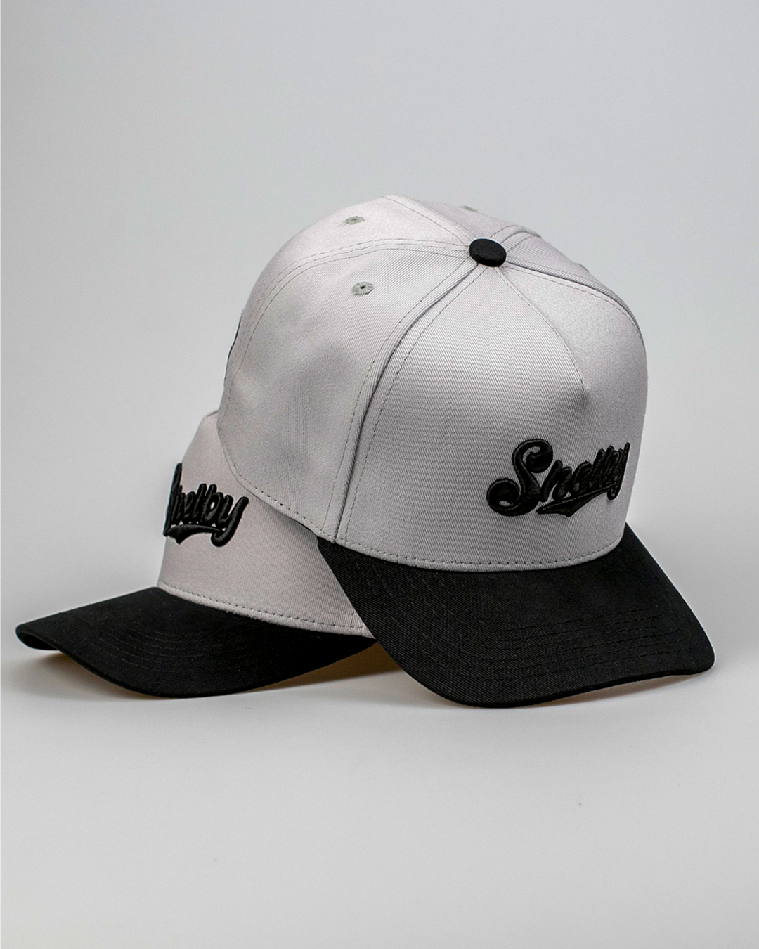 Boné Aba Curva Snapback Mr. Shelby MS-3 Cinza e Preto