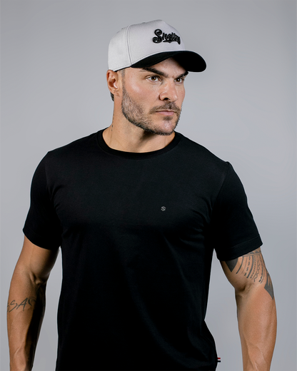 Boné Aba Curva Snapback Mr. Shelby MS-3 Cinza e Preto